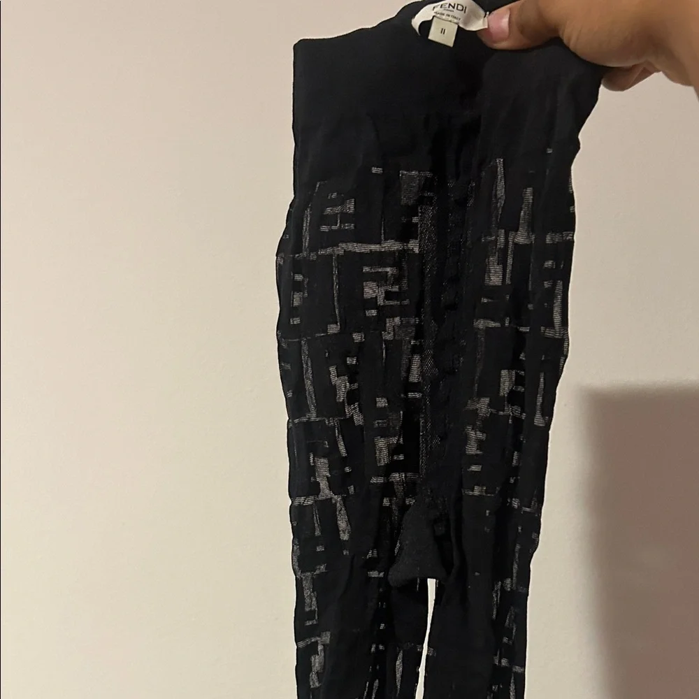 Fendi Black Geometric Tights (box & price tags included) - Picture 1 of 8